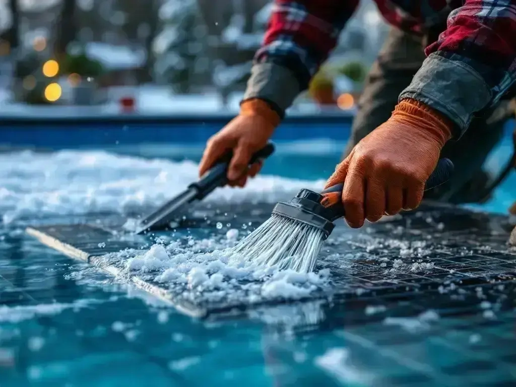In-ground pool installation at a Coldstream home with hillside yard planning