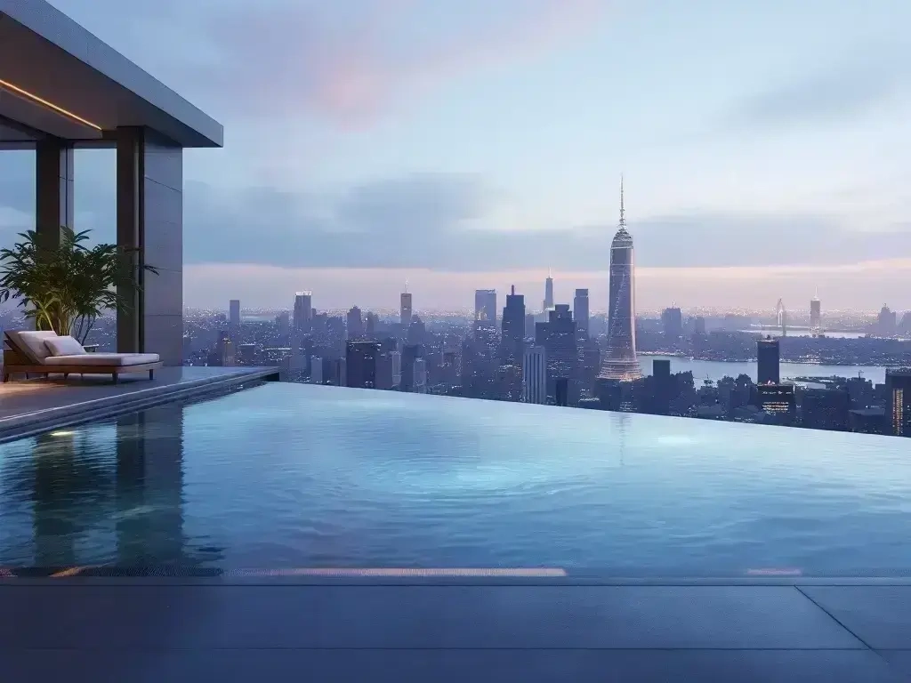 Trevi Pools and Spas service tech testing pool water near Downtown Lumby British Columbia