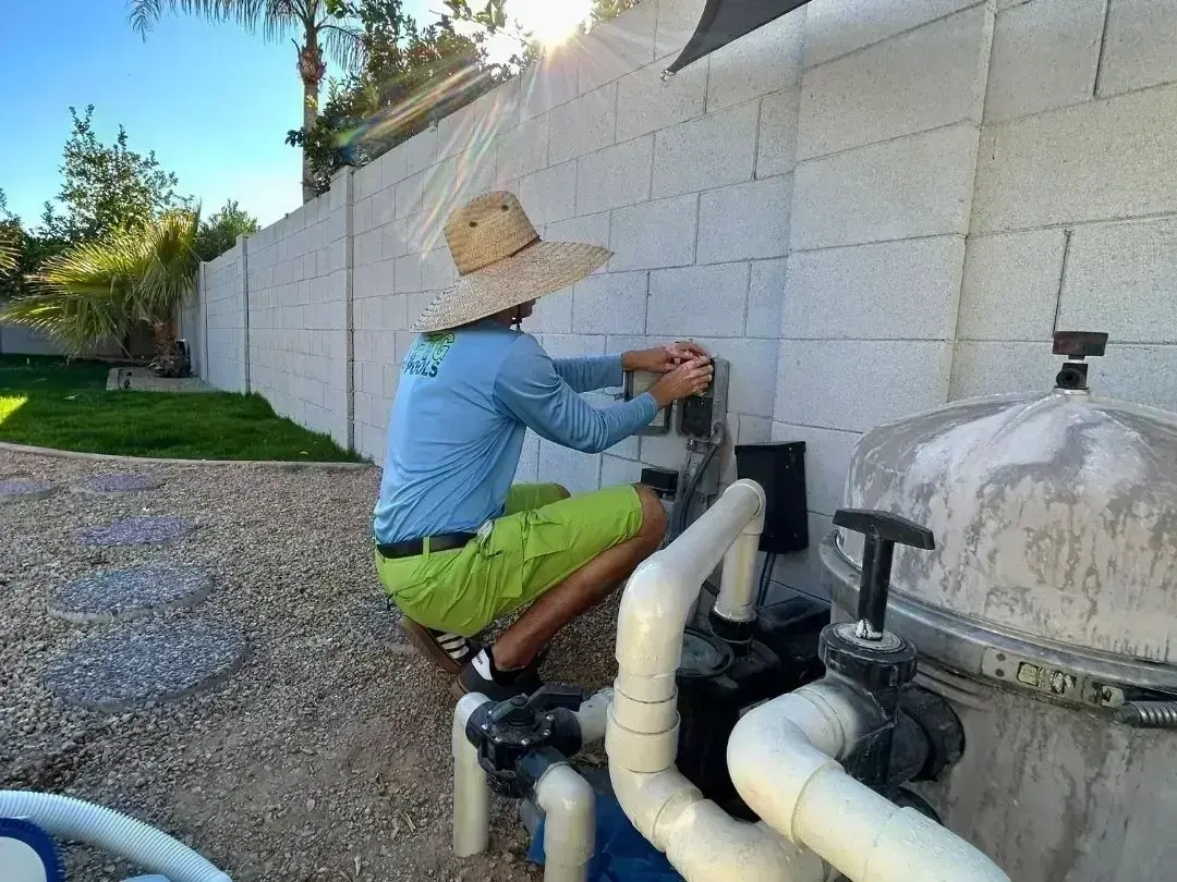 pool service and water testing visit near Wood Lake in Lake Country BC